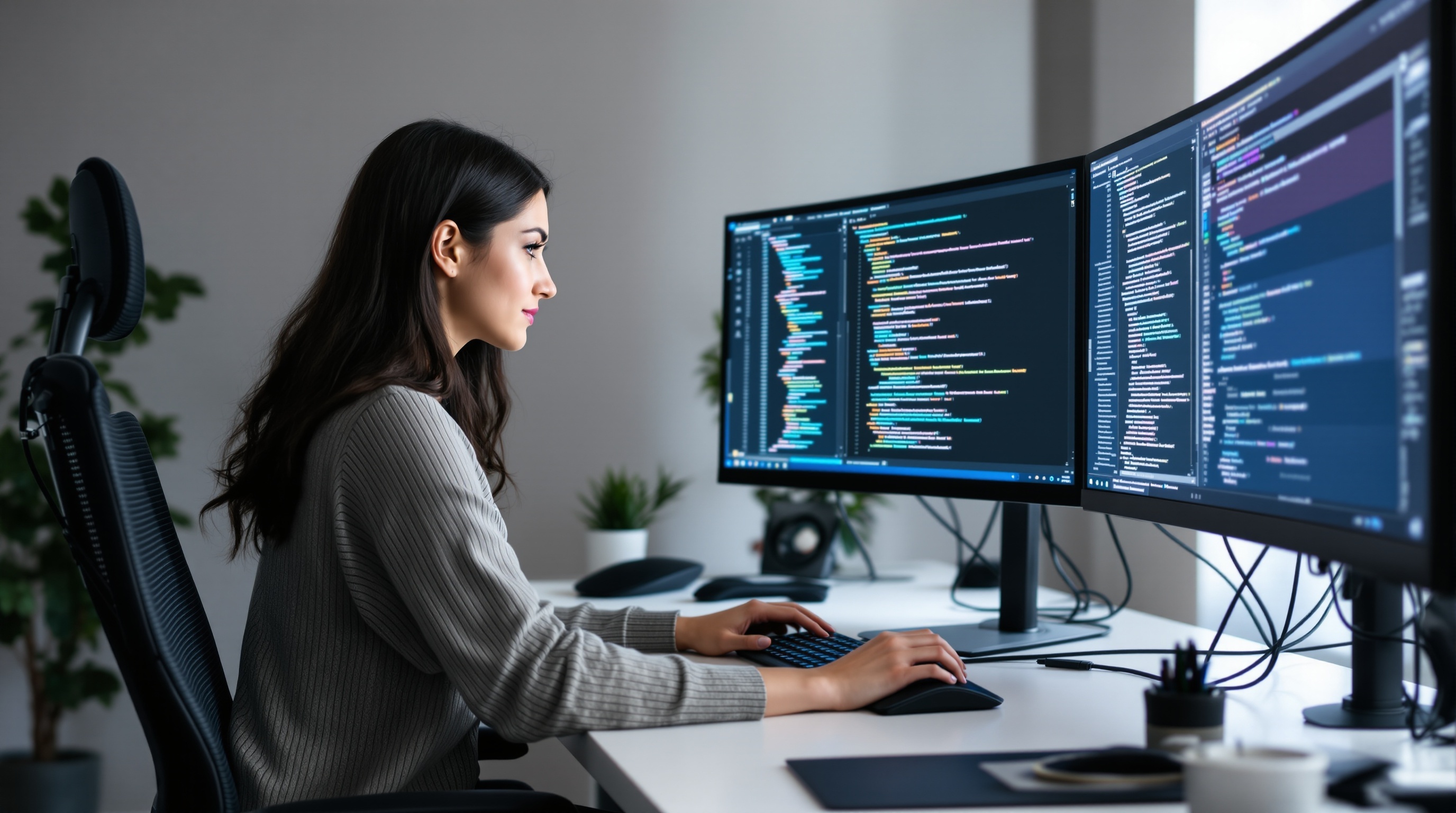 Professional web developer working on modern responsive website design at HitMedia